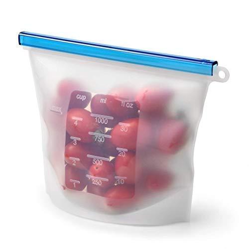 1080 Reusable Silicone Airtight Leakproof Food Storage Bag - 1 ltr - SkyShopy 1080 Reusable Silicone Airtight Leakproof Food Storage Bag - 1 ltr - SkyShopy